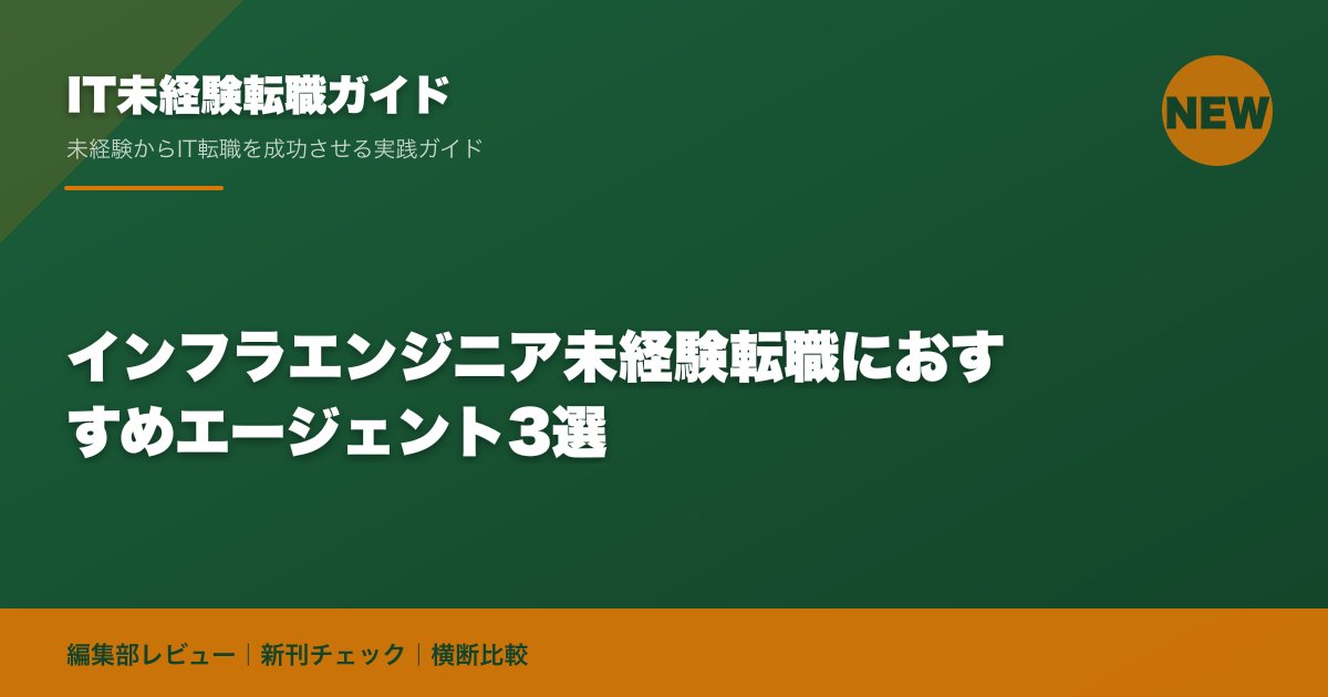 インフラエンジニア未経験転職におすすめエージェント3選